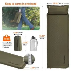 Matelas gonflable NATUREHIKE D01 : ultraléger, confortable et compact pour le camping
